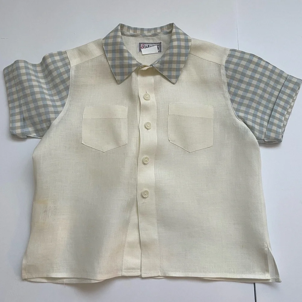 Boys Aletta Italian Two Piece Linen Outift Sz 3 Years